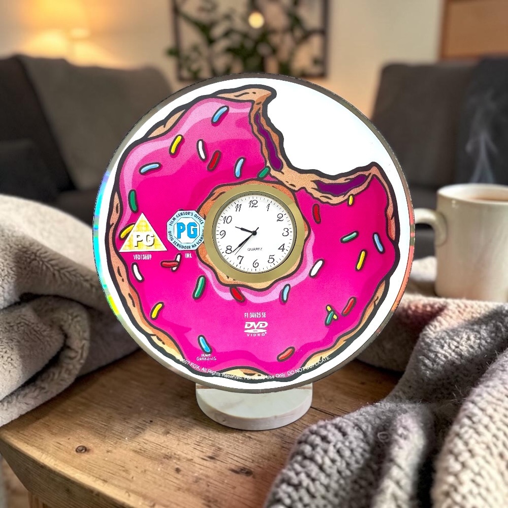 The Simpsons Novelty Desktop DVD Clock With Fixed Gold Insert