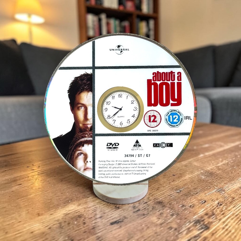 About A Boy Novelty Desktop DVD Clock With Fixed Gold Insert