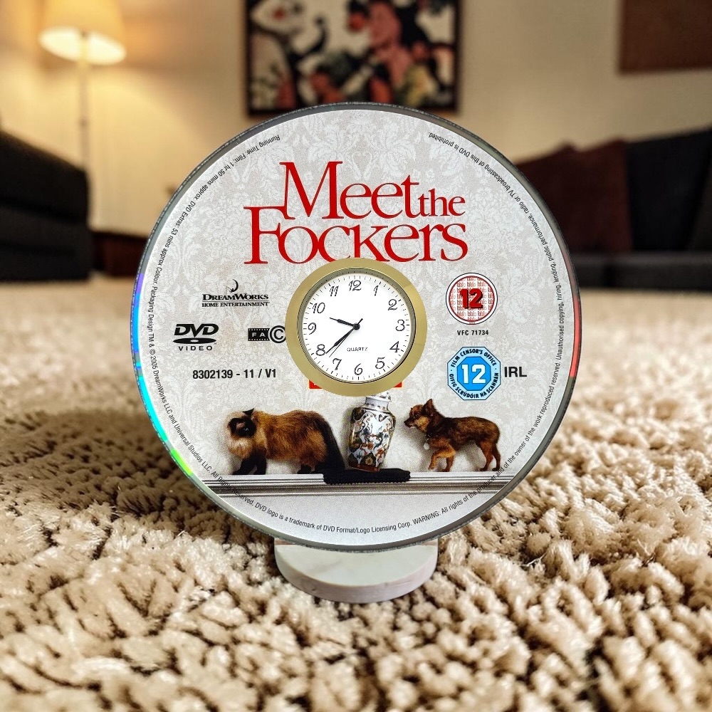 Meet The Fockers Novelty Desktop DVD Clock With Fixed Gold Insert