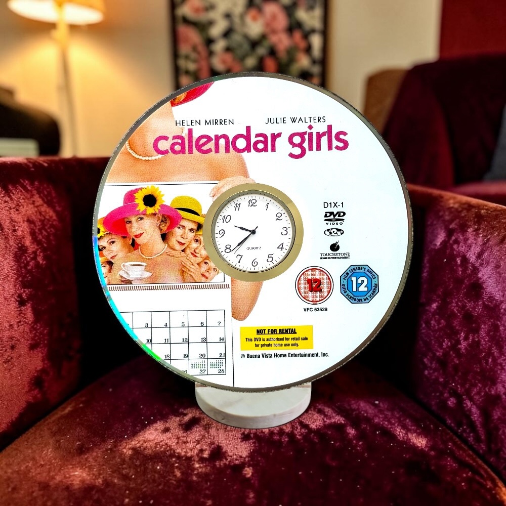 Calendar Girls Novelty Desktop DVD Clock With Fixed Gold Insert