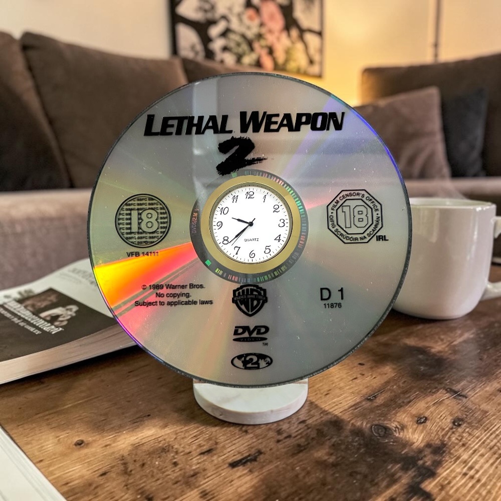 Lethal Weapon 2 Novelty Desktop DVD Clock With Fixed Gold Insert
