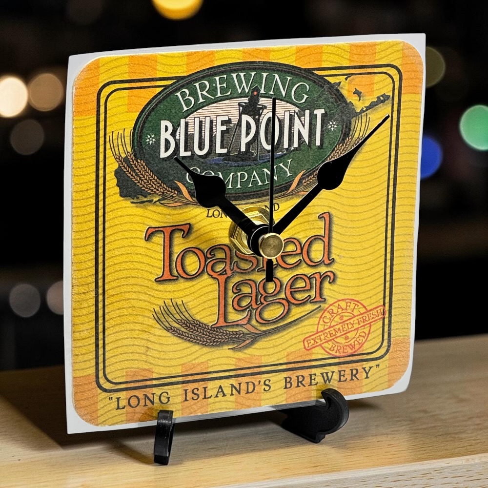 Novelty Beer Mat Clocks With Display Stand – Blue Point
