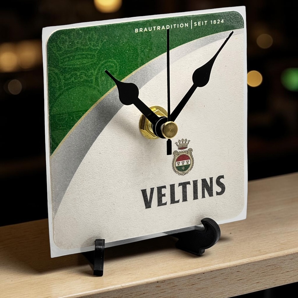 Novelty Beer Mat Clocks With Display Stand – Veltins