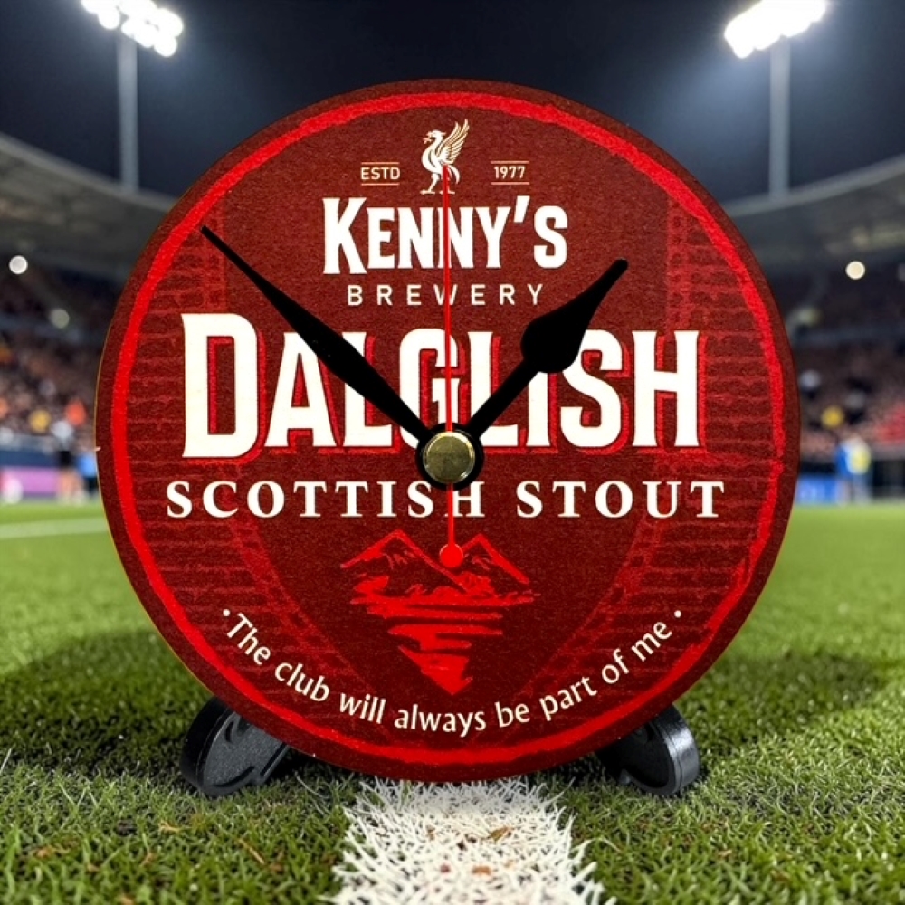 Liverpool Novelty Upcycled  Beer Mat Clocks With Display Stand – Dalglish