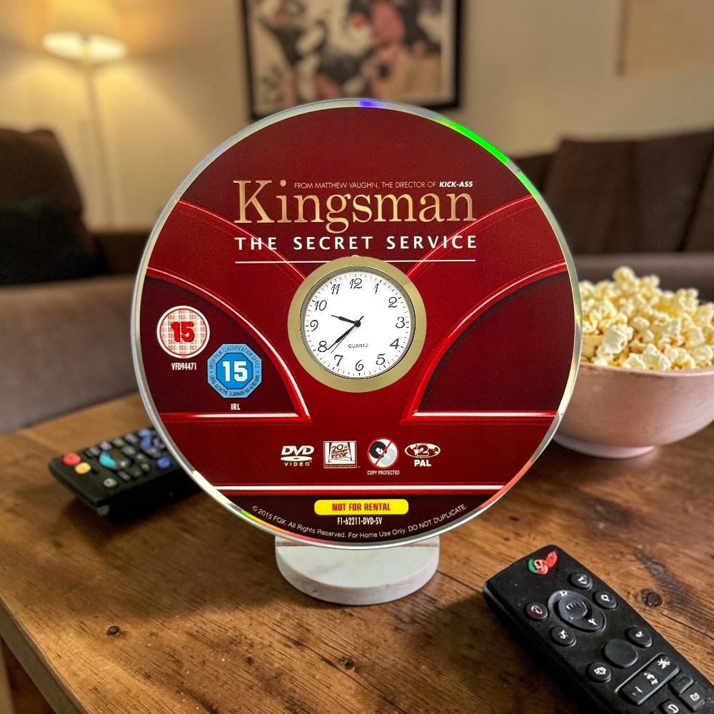 Kingsman Novelty Desktop DVD Clock With Fixed Gold Insert