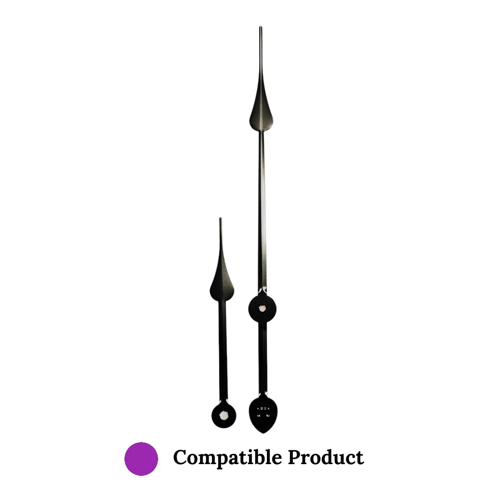 UTS High Torque Plastic Shaft Black Metal Clock Hands - 200mm