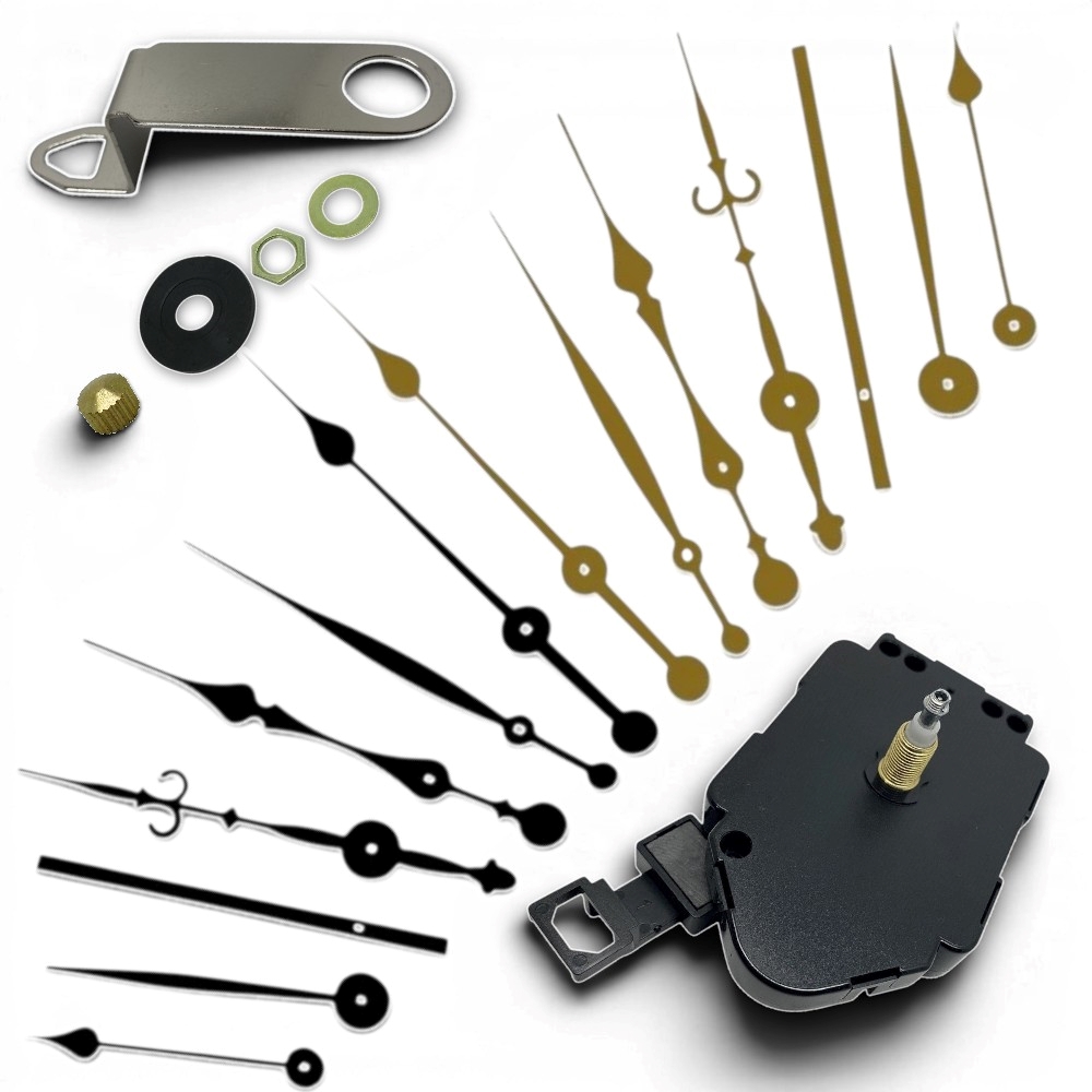 High Torque Screw-Fit Pendulum Clock Mechanism With Compatible Extra-Long Hands