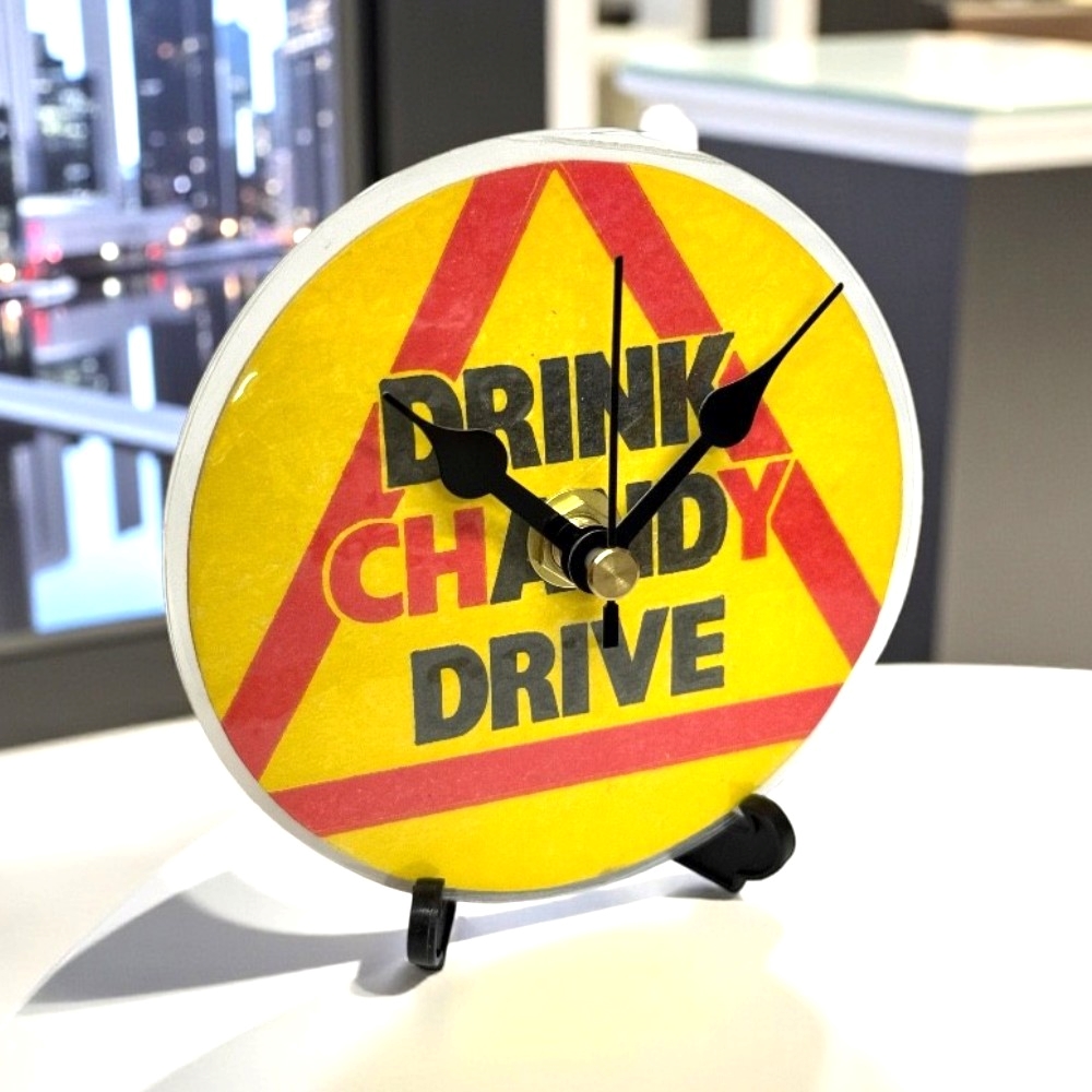 Drink Chandy Drive Novelty Beer Mat Clocks With Display Stand