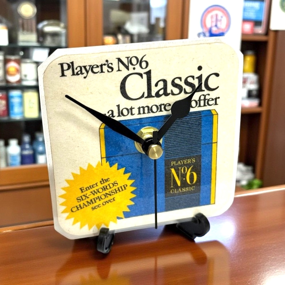 Player No 6 Classic Novelty Beer Mat Clocks With Display Stand