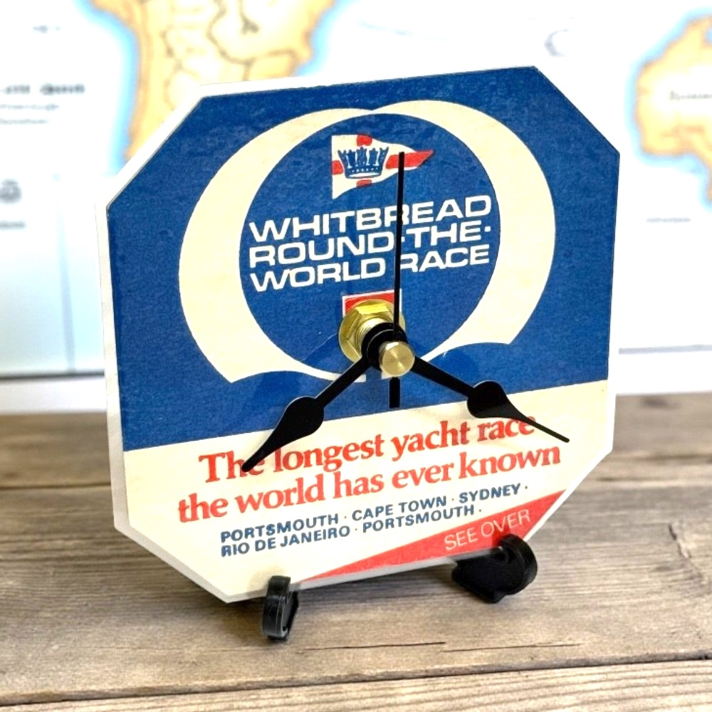 Whitbread Round The World Race Novelty Beer Mat Clocks With Display Stand