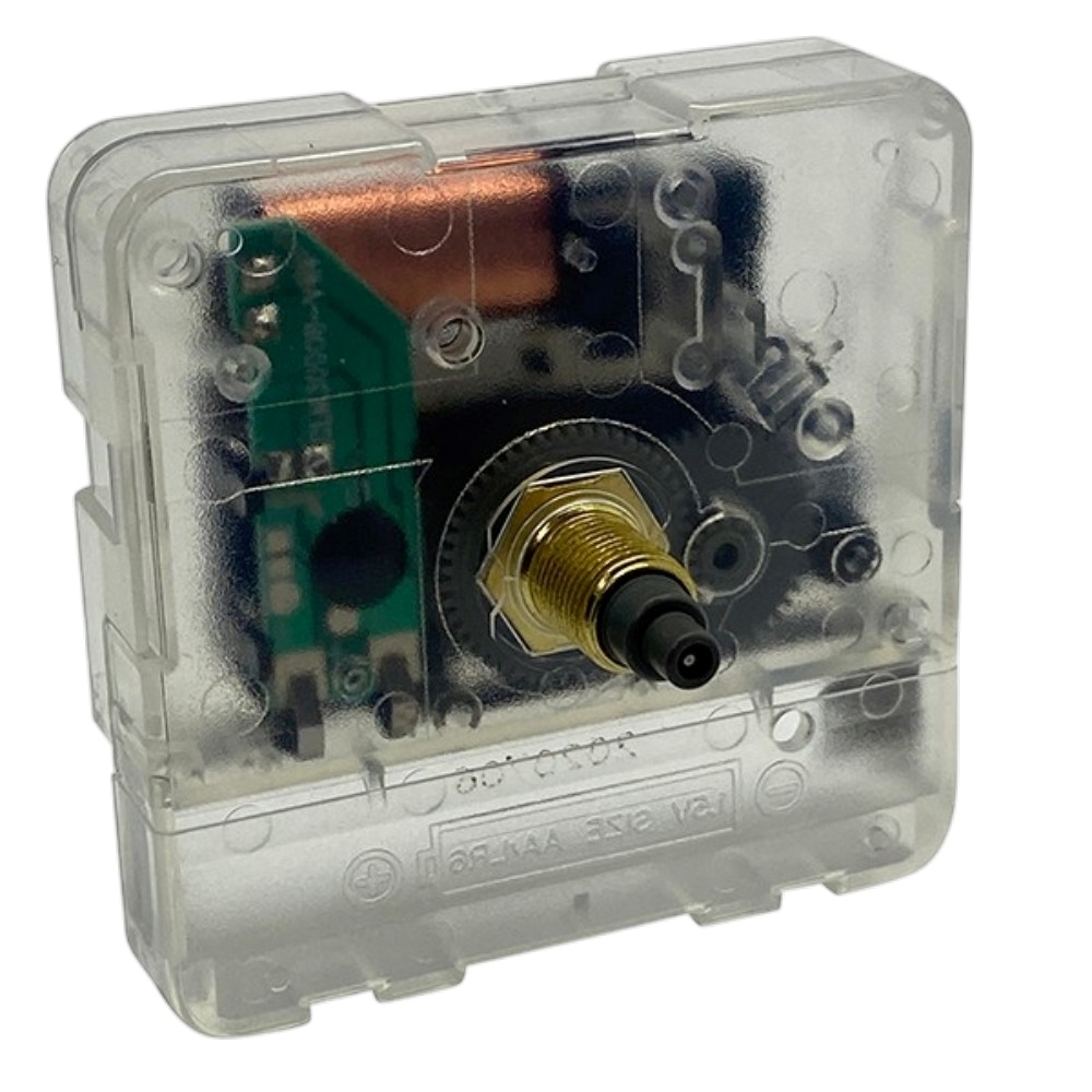 Transparent Ticking Quartz Clock Movement Mechanism - 13.5mm Short Shaft Length