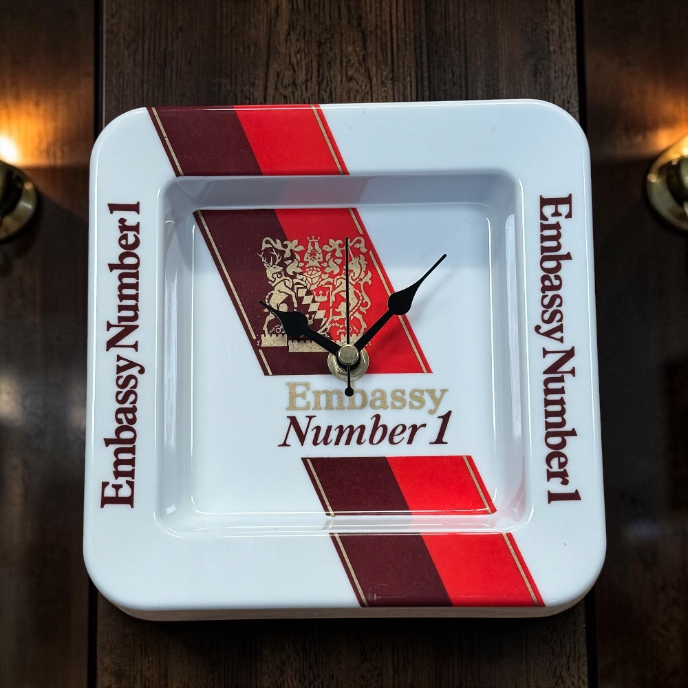 Handmade Upcycled Embassy Ashtray Wall Clock | Man Cave & Home Bar Gift