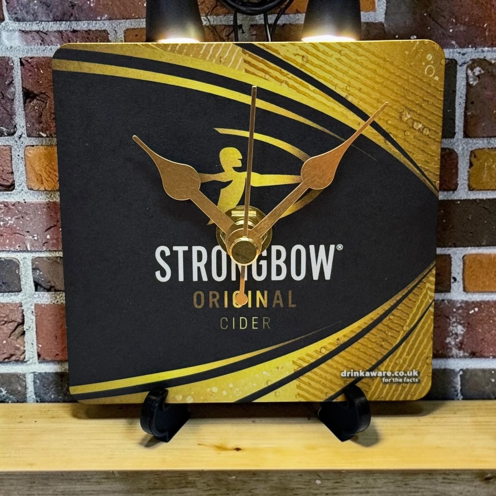 Novelty Beer Mat Clocks With Display Stand – Strongbow 02