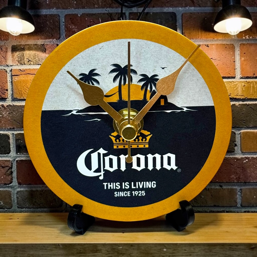 Novelty Beer Mat Clocks With Display Stand – Corona