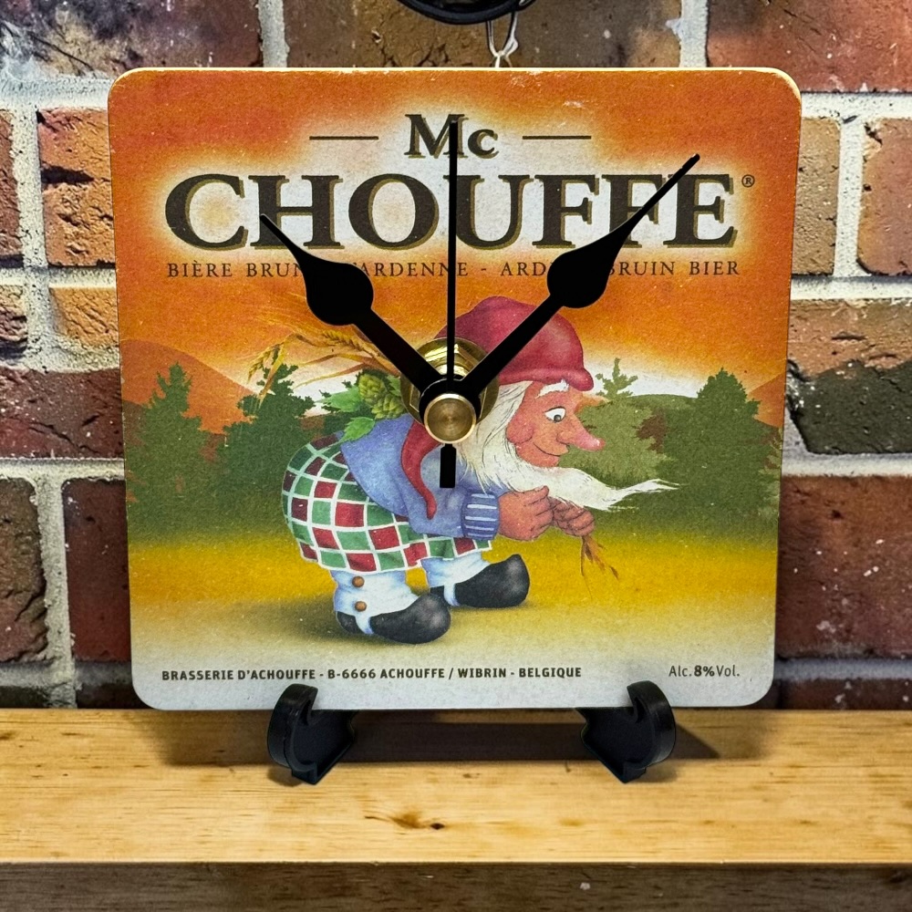 Novelty Beer Mat Clocks With Display Stand – Mc Chouffe