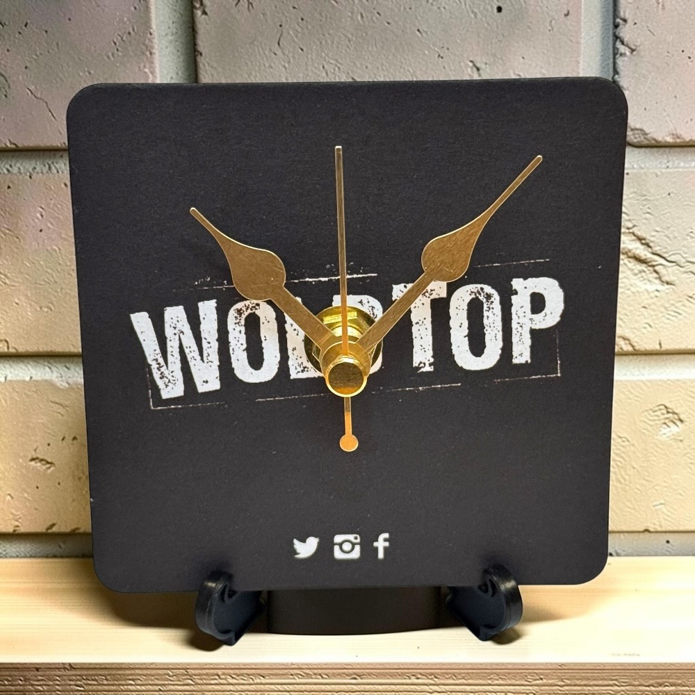 Upcycled Novelty Beer Mat Clock With Display Stand - Wold Top Brewery