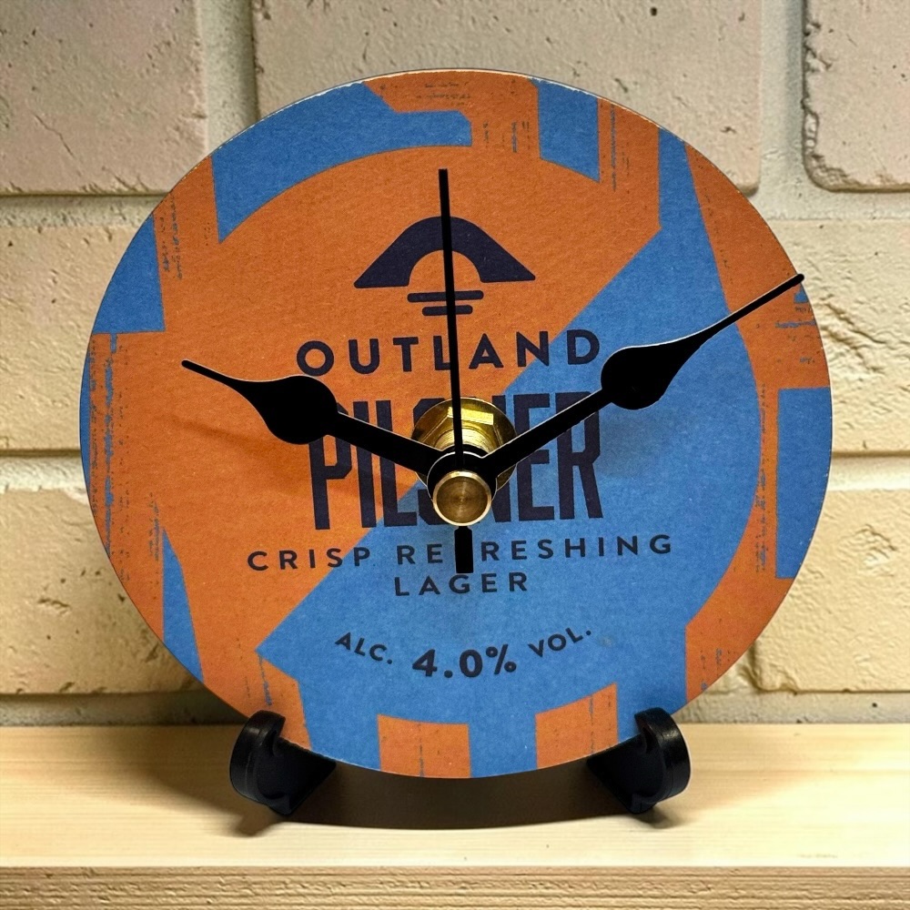 Novelty Beer Mat Clocks With Display Stand – Outland Pilsner
