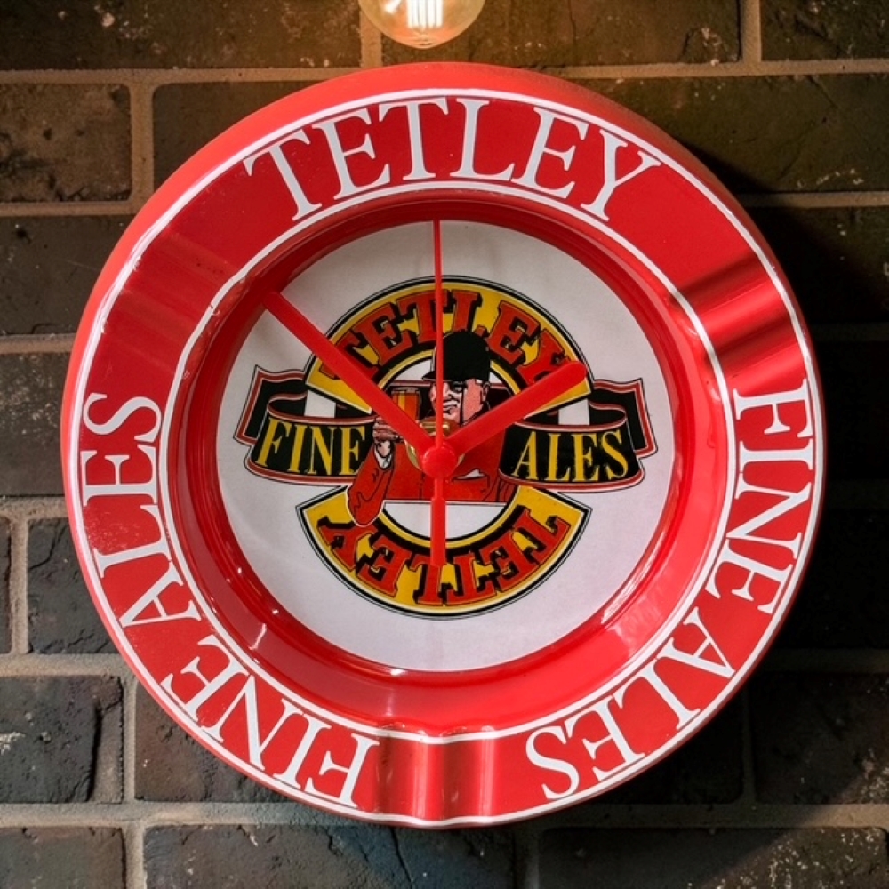 Handmade Upcycled Tetley Fine Ales Novelty Ashtray Wall Clock
