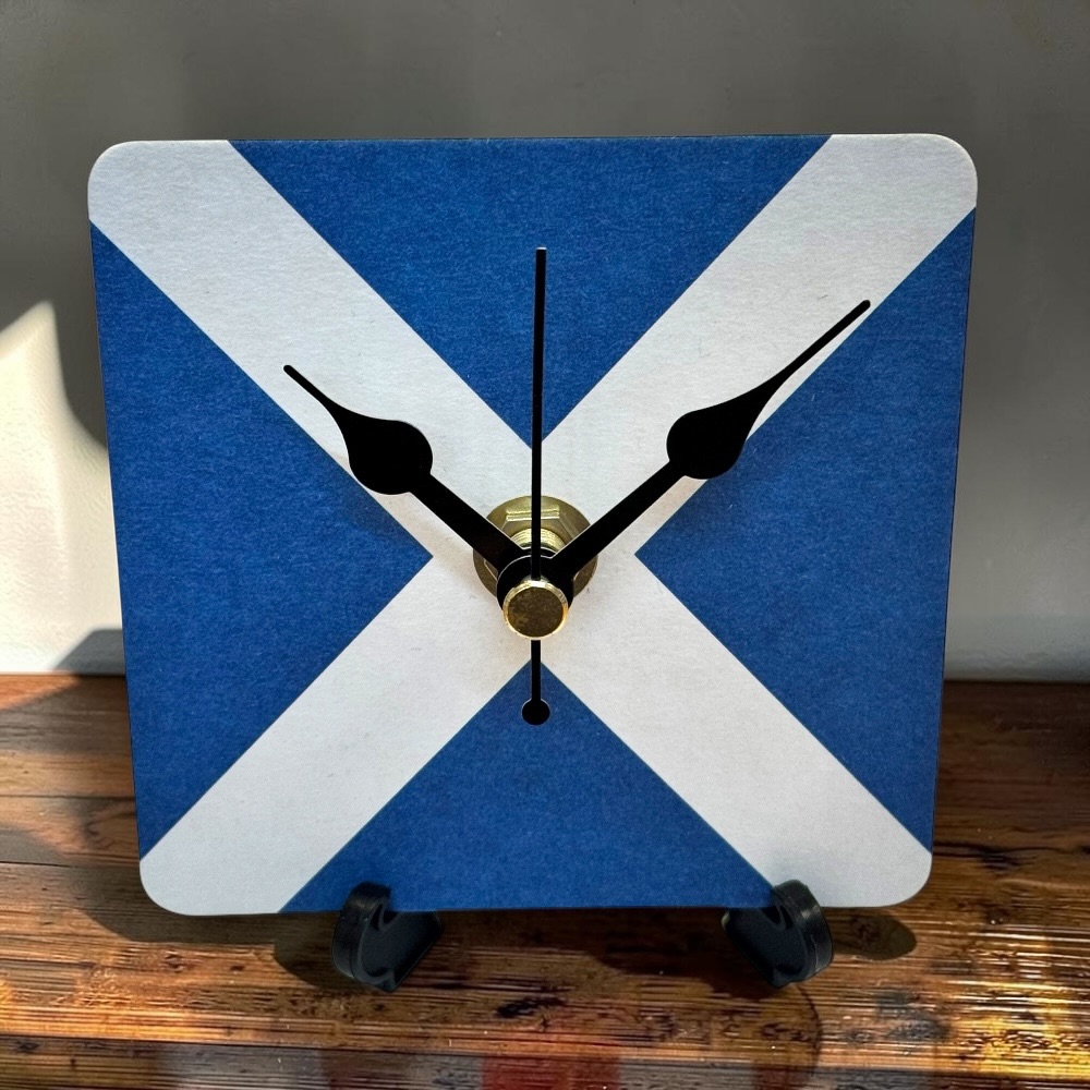 Scotland Novelty Beer Mat Clocks With Display Stand