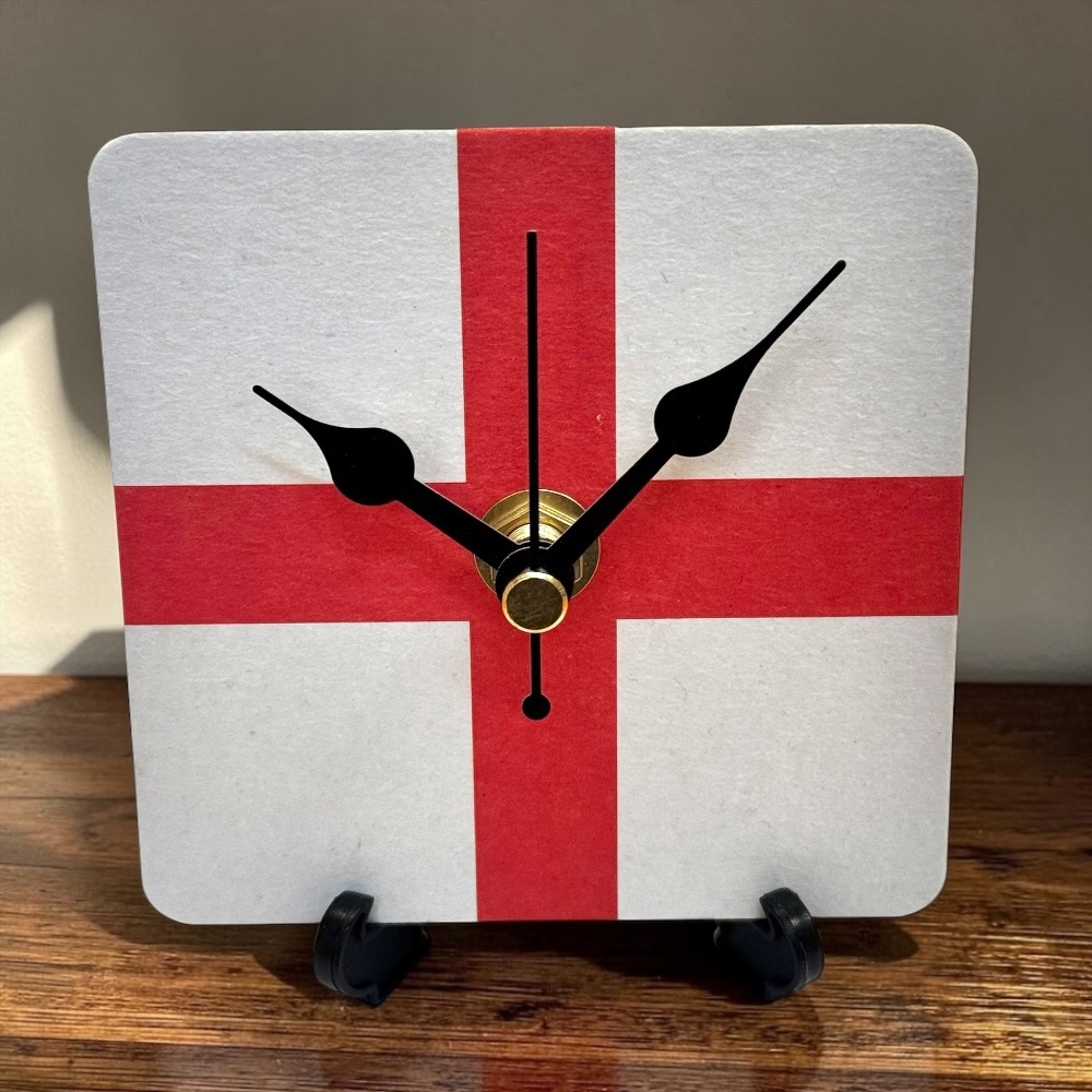 England Novelty Beer Mat Clocks With Display Stand