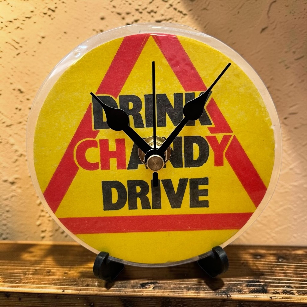 Drink Chandy Drive Novelty Beer Mat Clocks With Display Stand