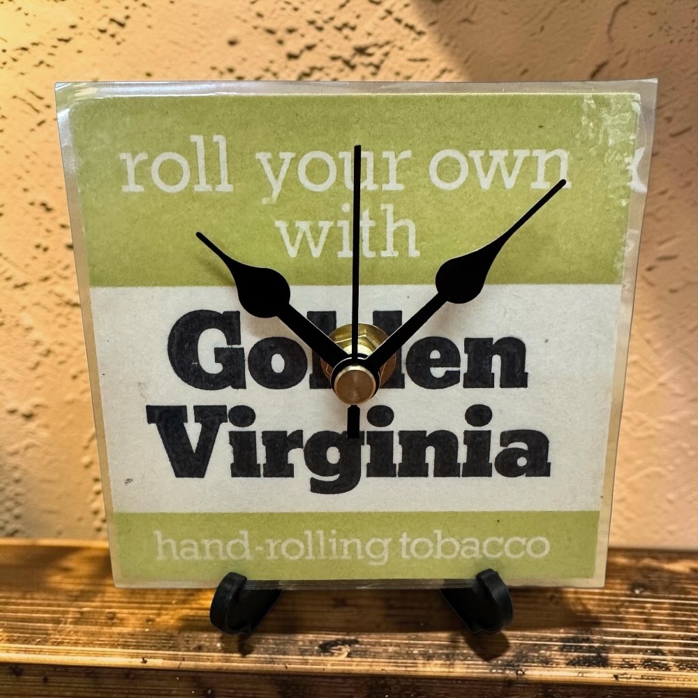 Golden Virginia Novelty Beer Mat Clocks With Display Stand