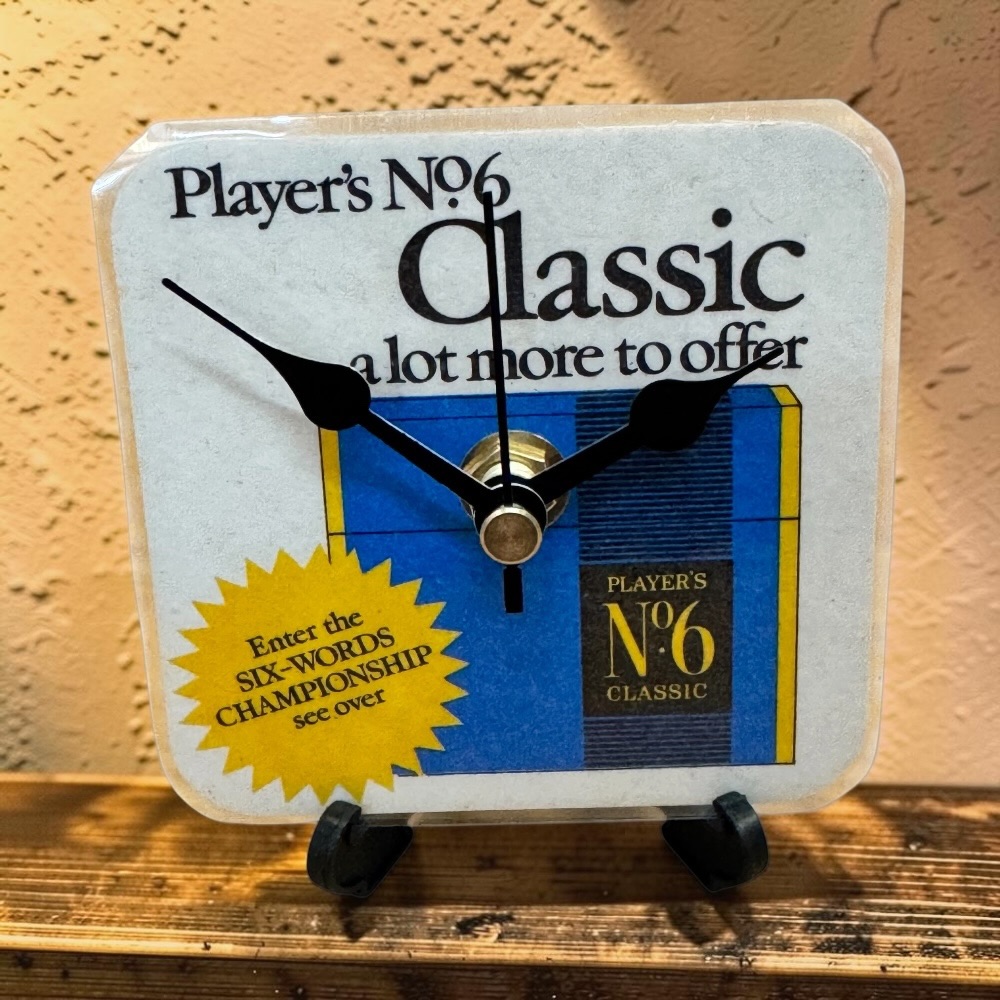 Player No 6 Classic Novelty Beer Mat Clocks With Display Stand