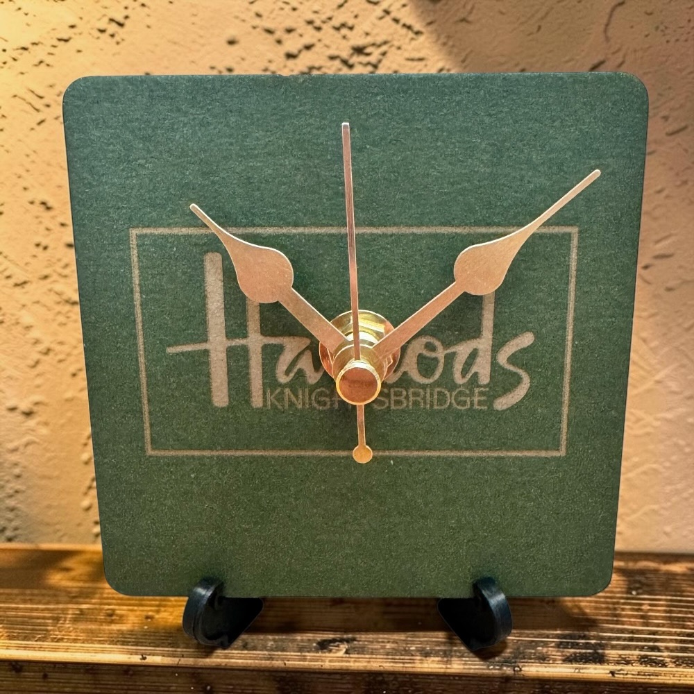 Harrods (Design 1) Novelty Beer Mat Clocks With Display Stand