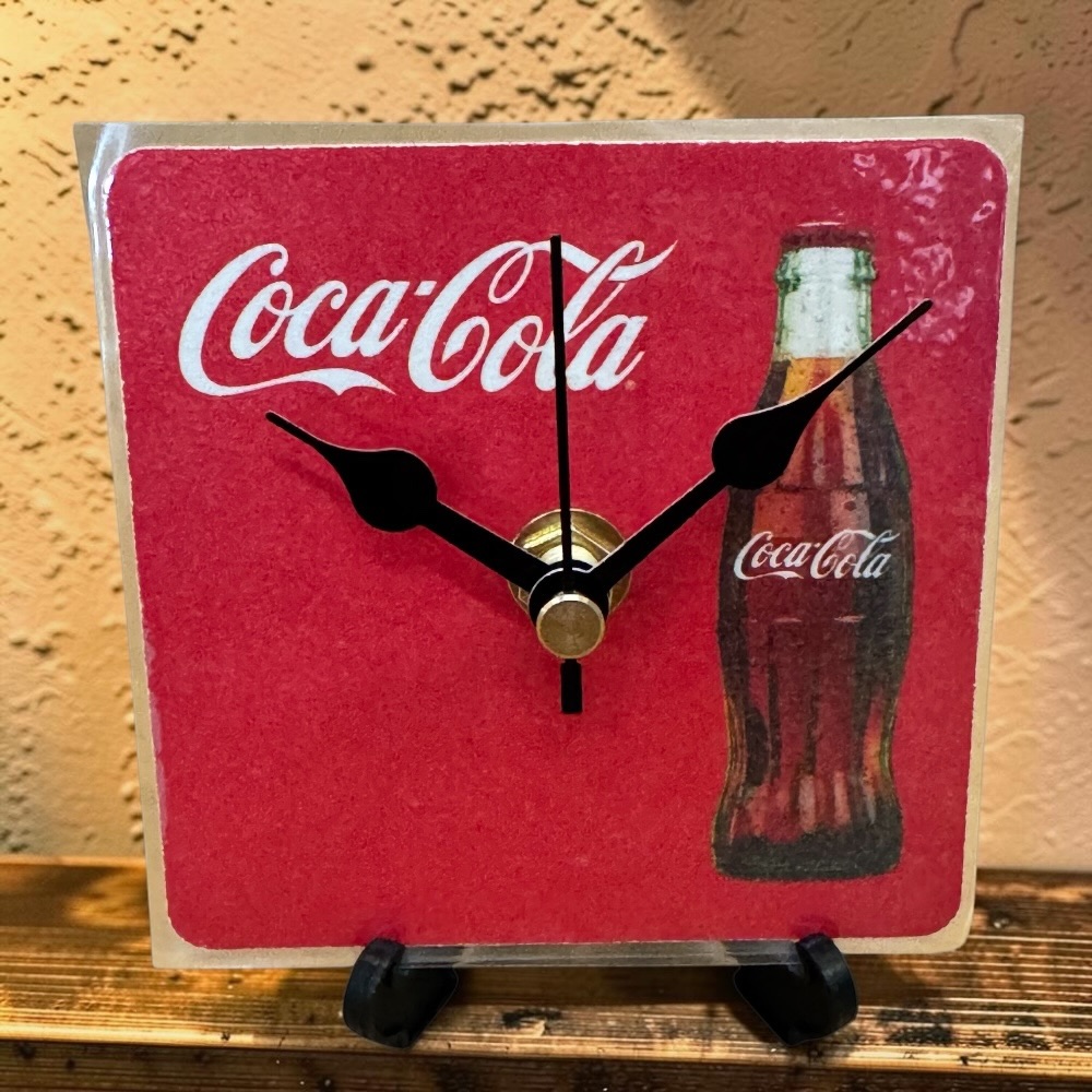 Coca Cola Novelty Beer Mat Clocks With Display Stand