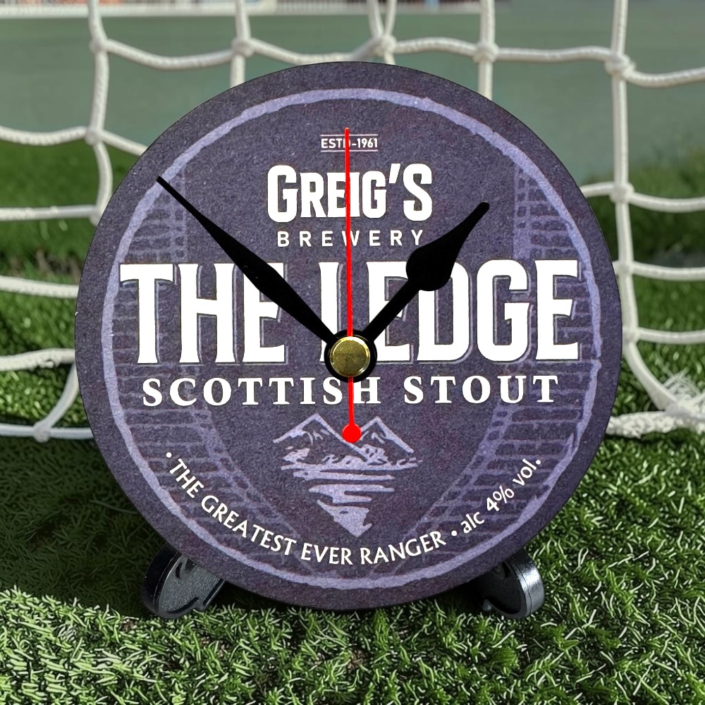 Glasgow Rangers Novelty Upcycled Beer Mat Clocks With Display Stand – The Ledge