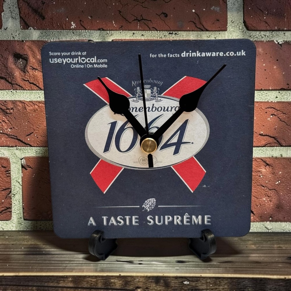 Novelty Beer Mat Clocks With Display Stand – Kronenbourg 1664 - 03