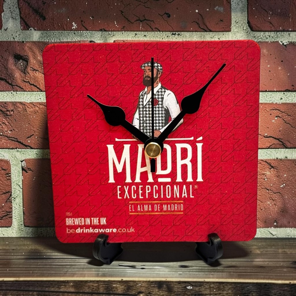 Novelty Beer Mat Clocks With Display Stand – Madri
