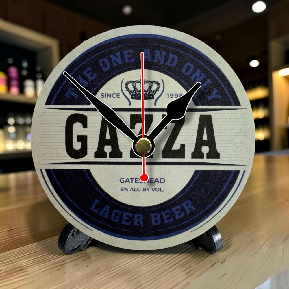 Tottenham Hotspur Novelty Upcycled Beer Mat Clocks With Display Stand – Gazza