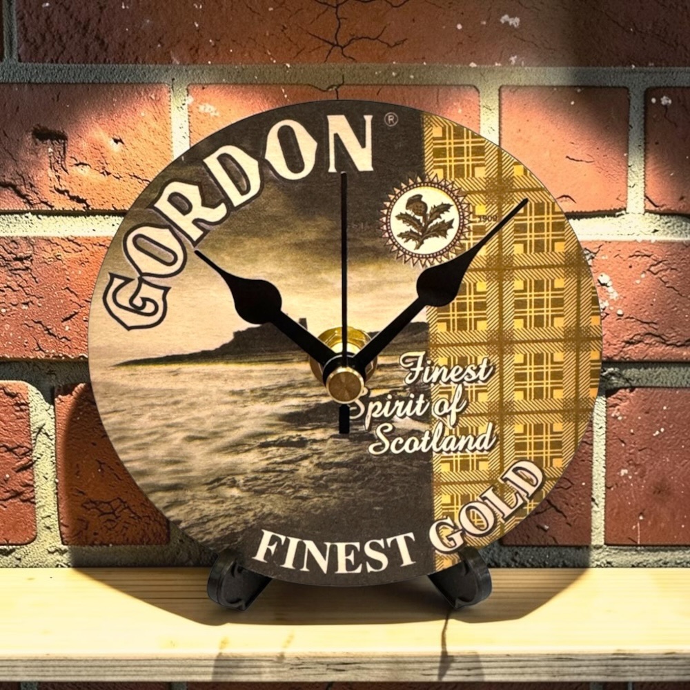 Novelty Beer Mat Clocks With Display Stand – Gordon Finest Gold