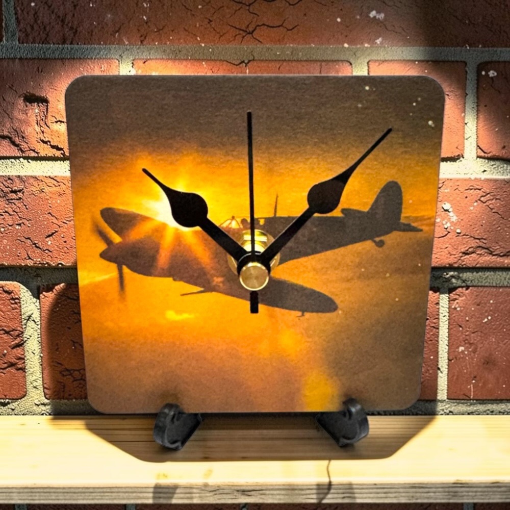 Upcycled Novelty Beer Mat Clock With Display Stand - Spitfire Design 6