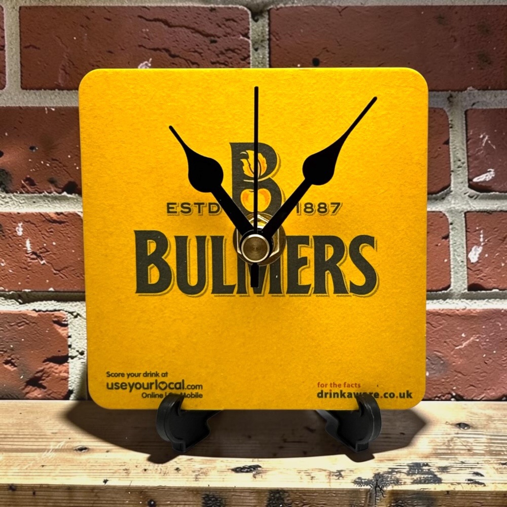 Novelty Beer Mat Clocks With Display Stand – Bulmers