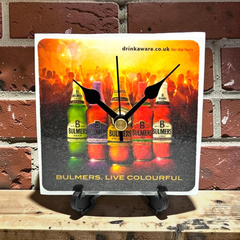 Novelty Beer Mat Clocks With Display Stand – Bulmers Bottles