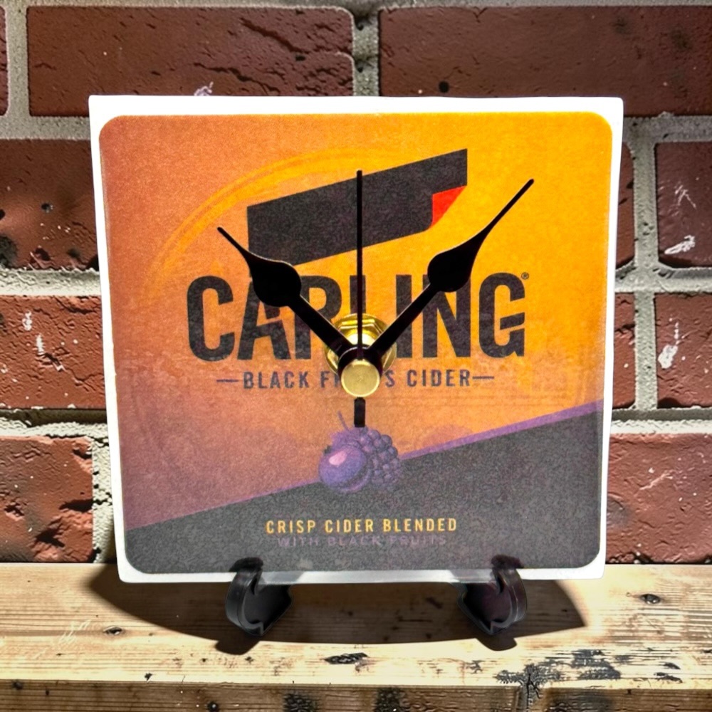 Novelty Beer Mat Clocks With Display Stand – Carling Black Fruits 01