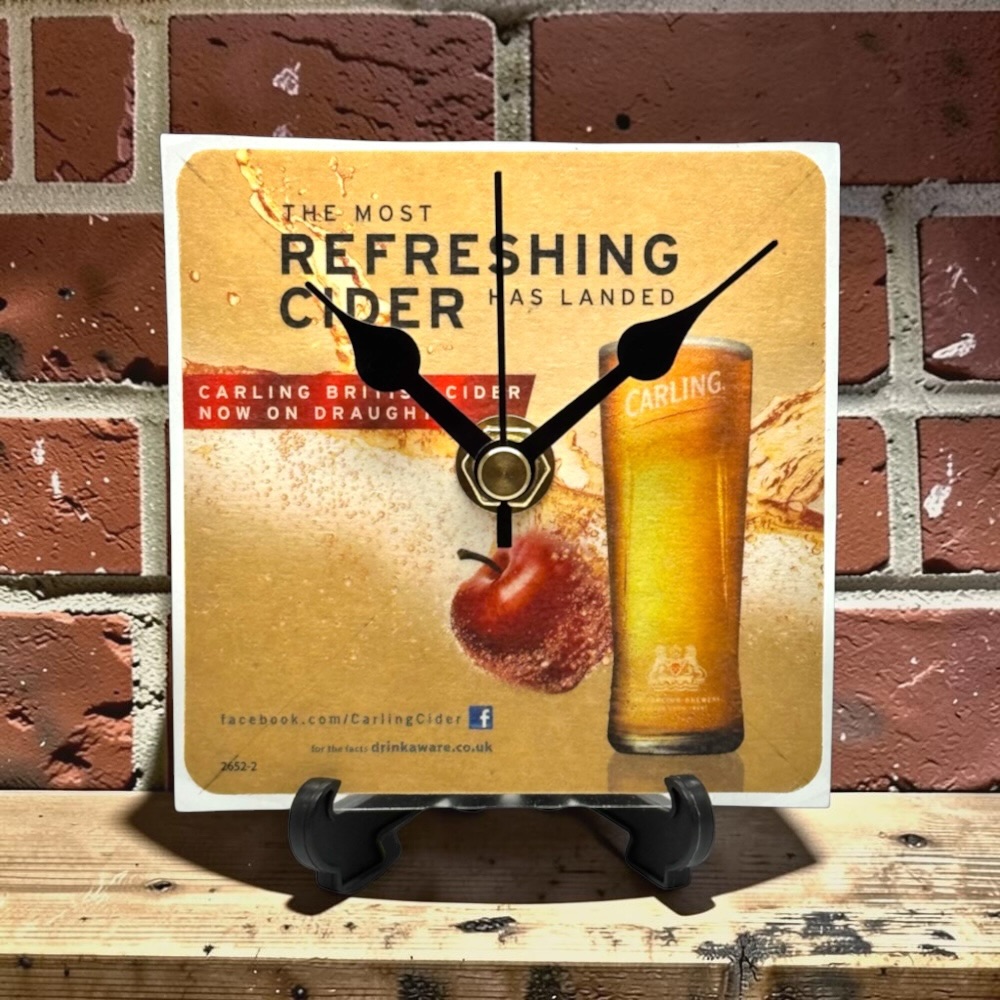 Novelty Beer Mat Clocks With Display Stand – Carling The Most Refreshing