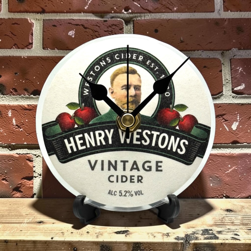 Novelty Beer Mat Clocks With Display Stand – Henry Westons Vintage