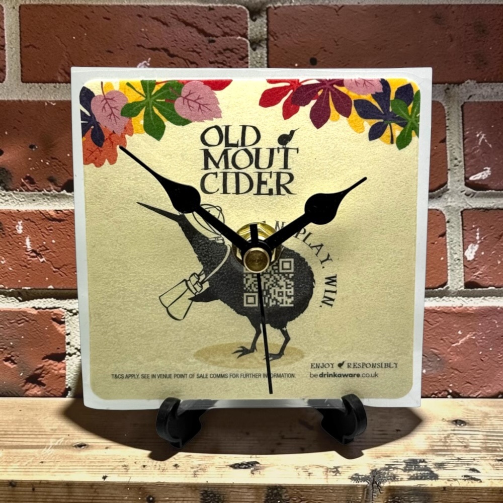 Novelty Beer Mat Clocks With Display Stand – Old Mout Cider