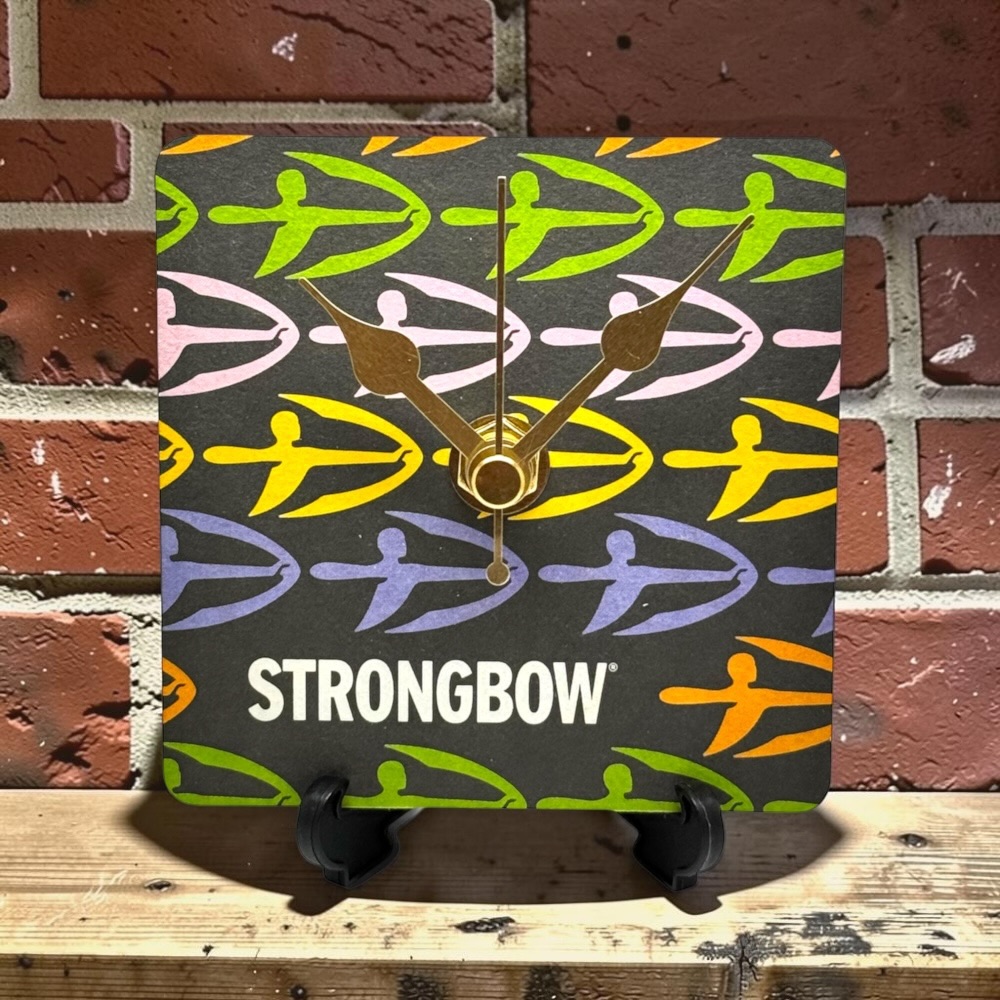 Novelty Beer Mat Clocks With Display Stand – Strongbow 01