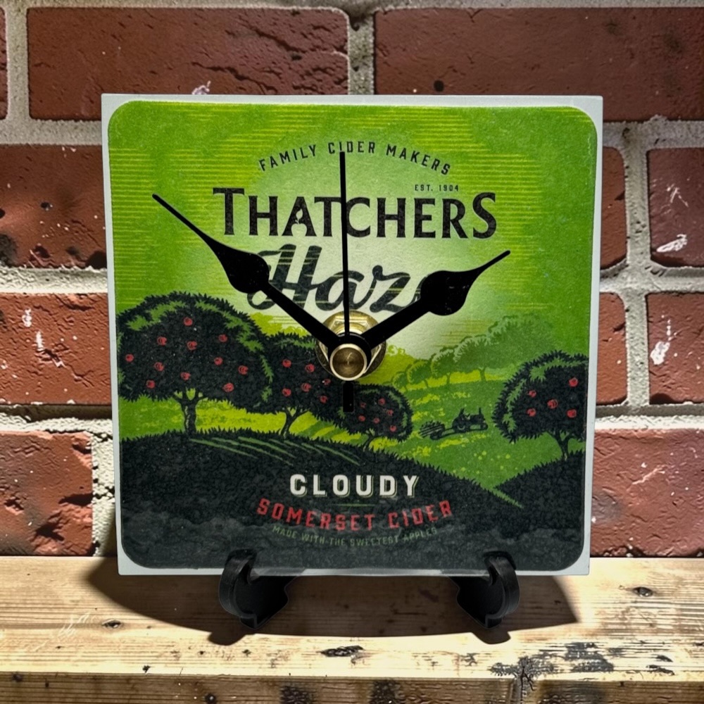 Novelty Beer Mat Clocks With Display Stand – Thatchers Haze
