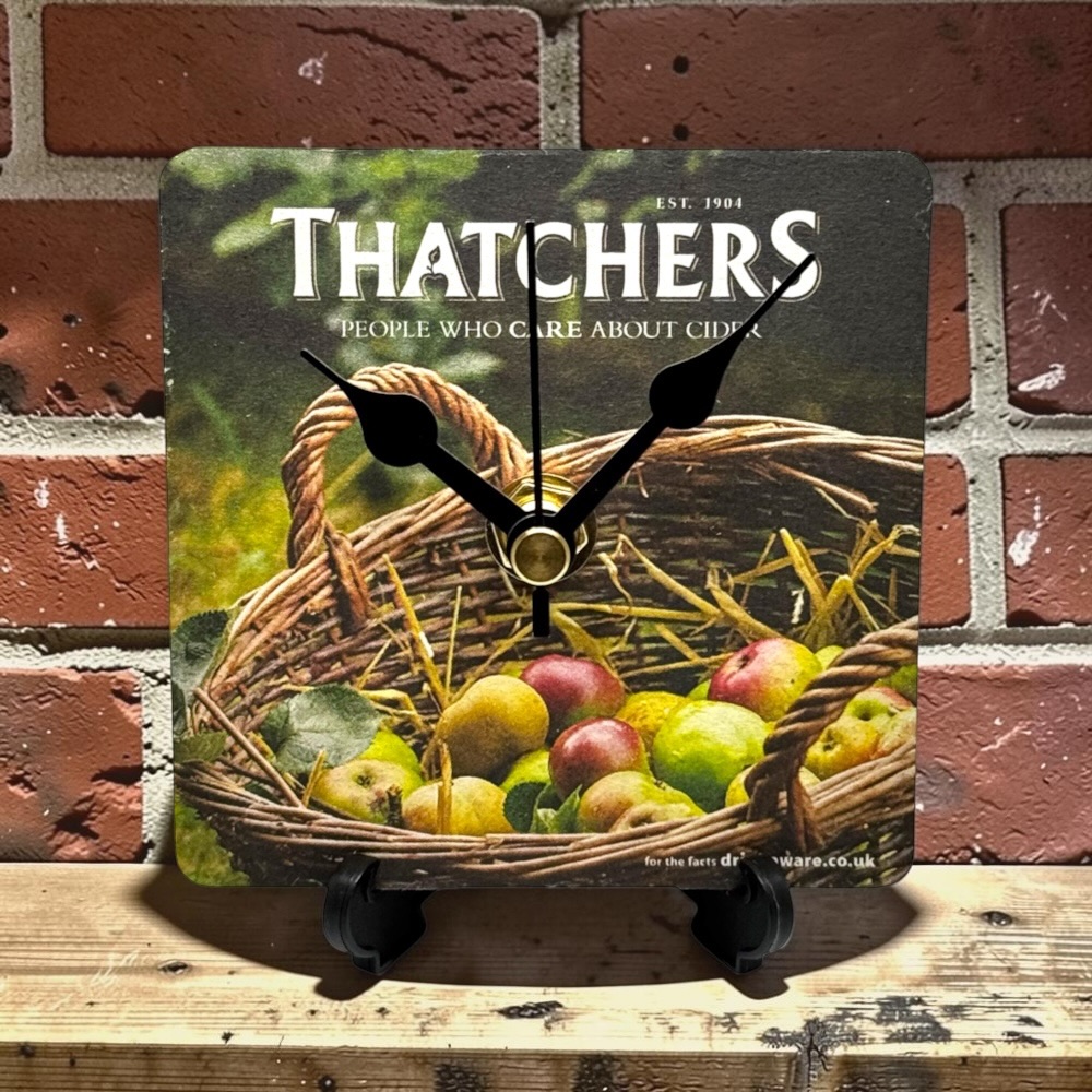 Novelty Beer Mat Clocks With Display Stand – Thatchers People Who Care