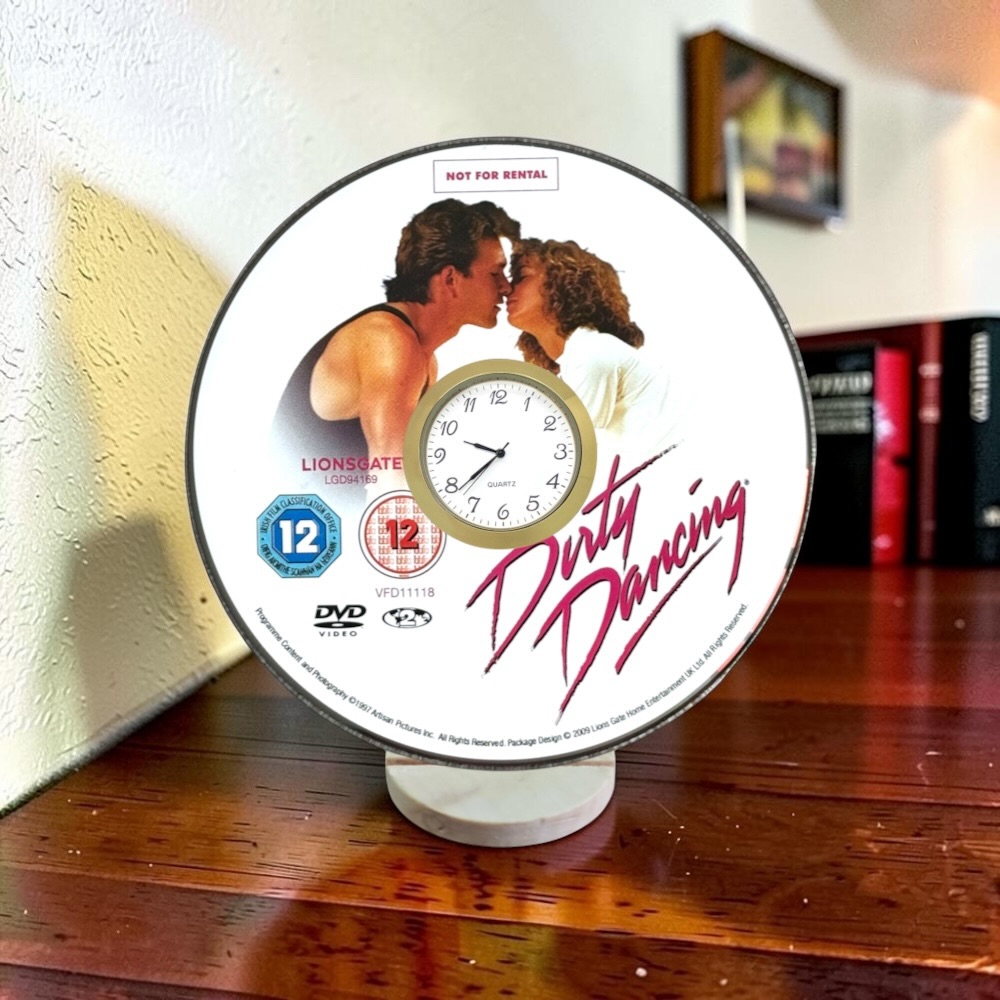Dirty Dancing 1 Novelty Desktop DVD Clock With Fixed Gold Insert