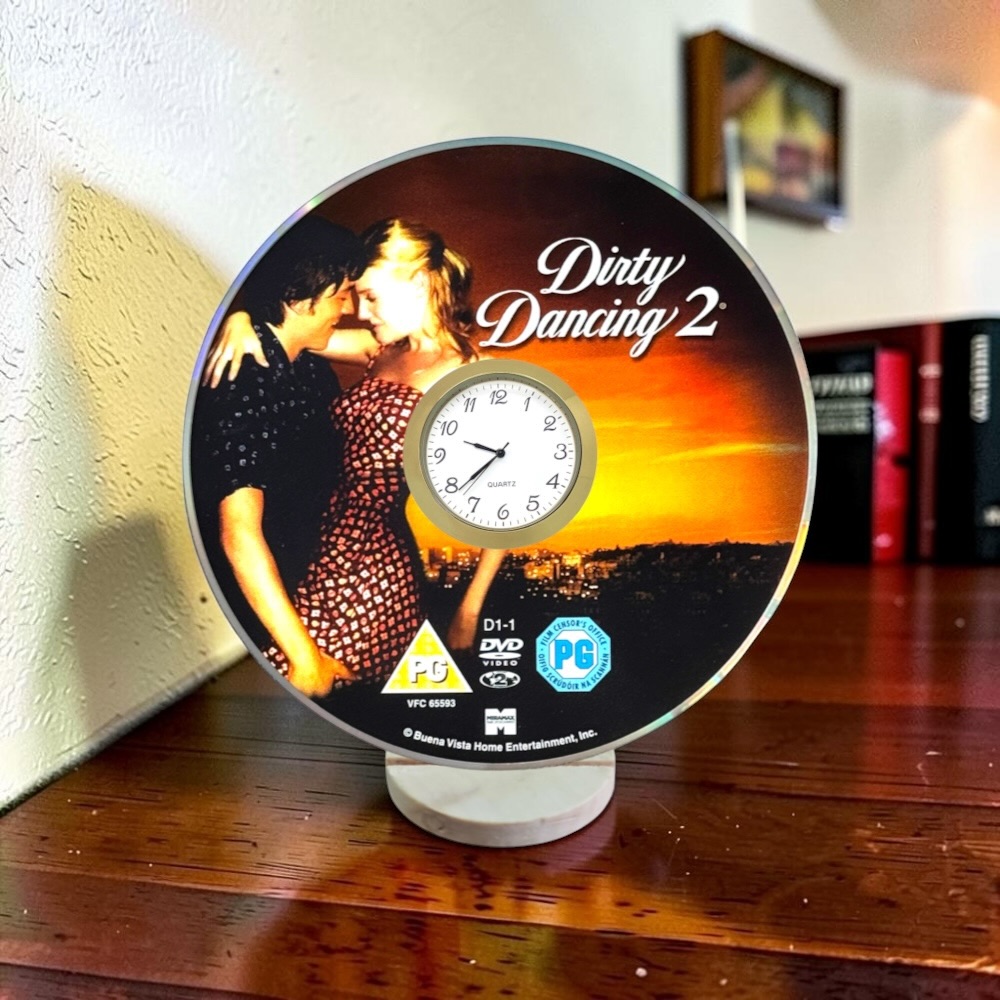 Dirty Dancing 2 Novelty Desktop DVD Clock With Fixed Gold Insert