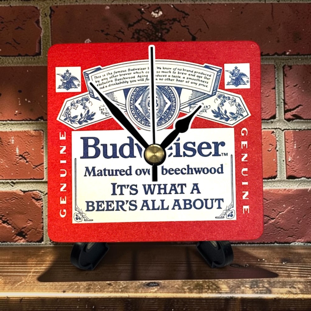 Novelty Beer Mat Clocks With Display Stand – Budweiser 07