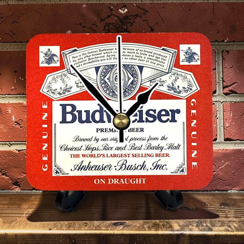 Novelty Beer Mat Clocks With Display Stand – Budweiser 01
