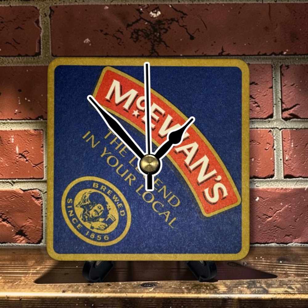 Novelty Beer Mat Clocks With Display Stand – McEwan's