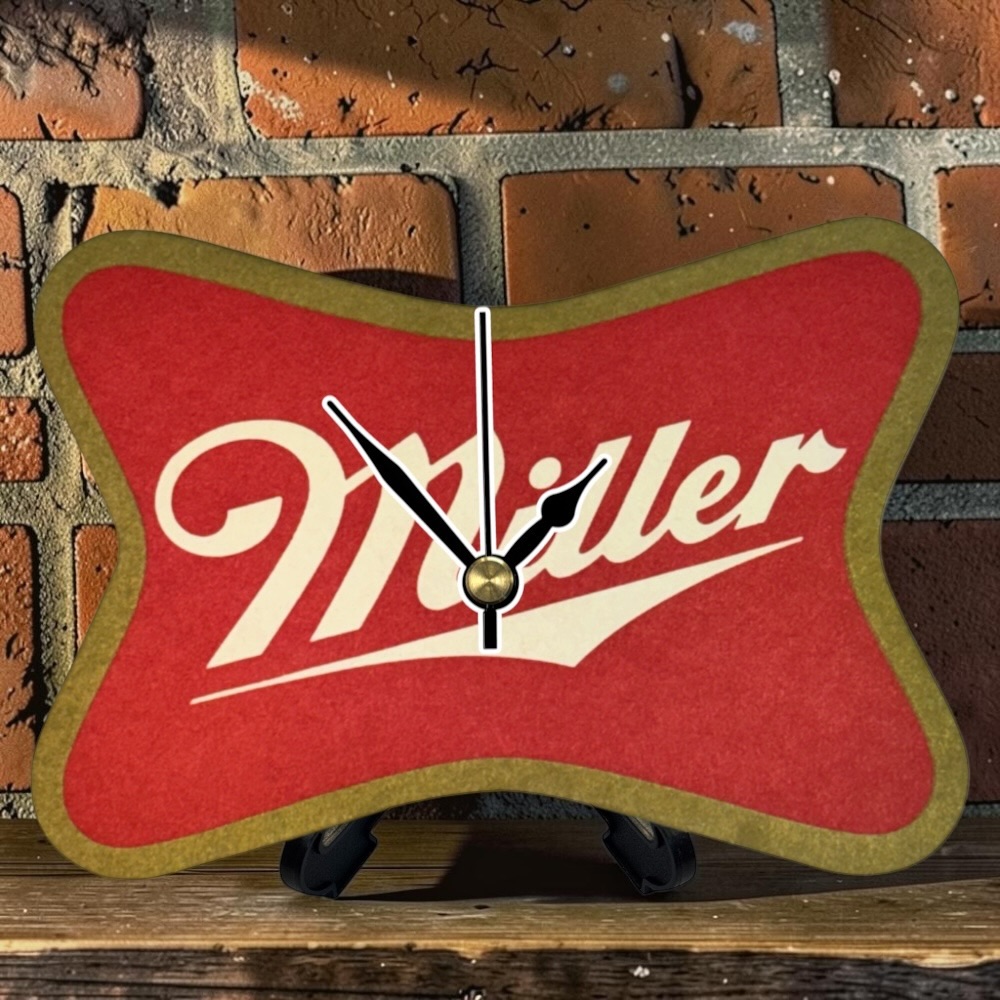 Novelty Beer Mat Clocks With Display Stand – Miller